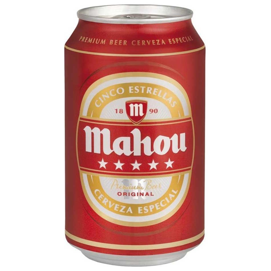 Cerveza Mahou 5 Estrellas Pack 24 Unidades 33cl. LATA