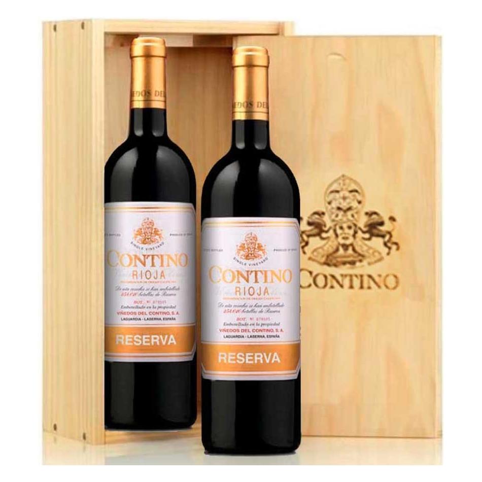 Pack 2 botellas Contino Reserva en caja de madera