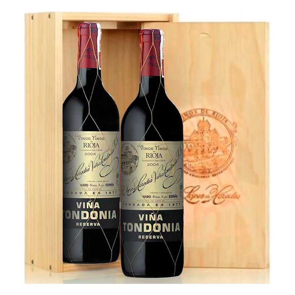 Pack 2 botellas Viña Tondonia Reserva en caja de madera