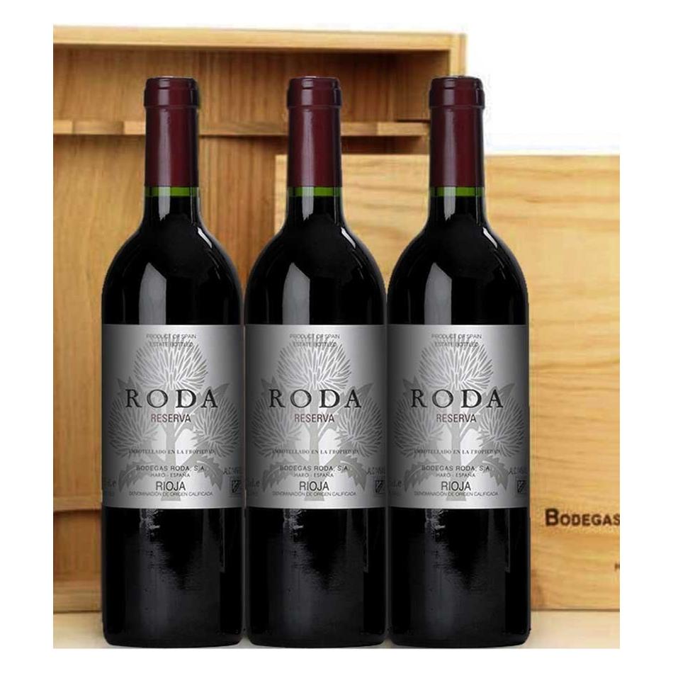 Pack 3 botellas Roda Reserva en caja de madera