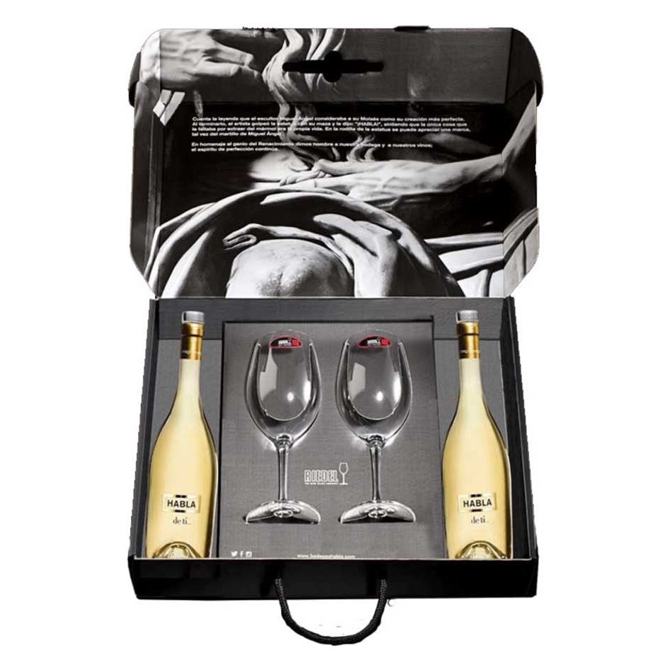 Pack 2 botellas Habla de Ti... en estuche + 2 Copas Riedel