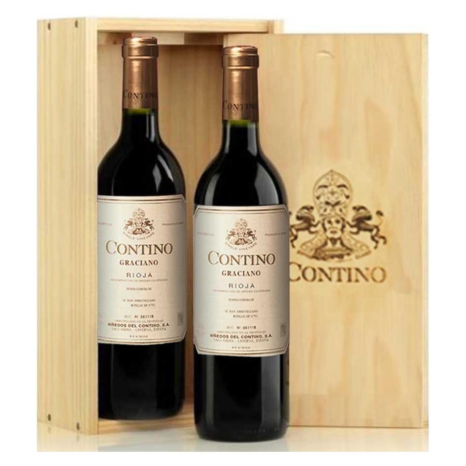 Pack 2 botellas Contino Graciano en caja de madera