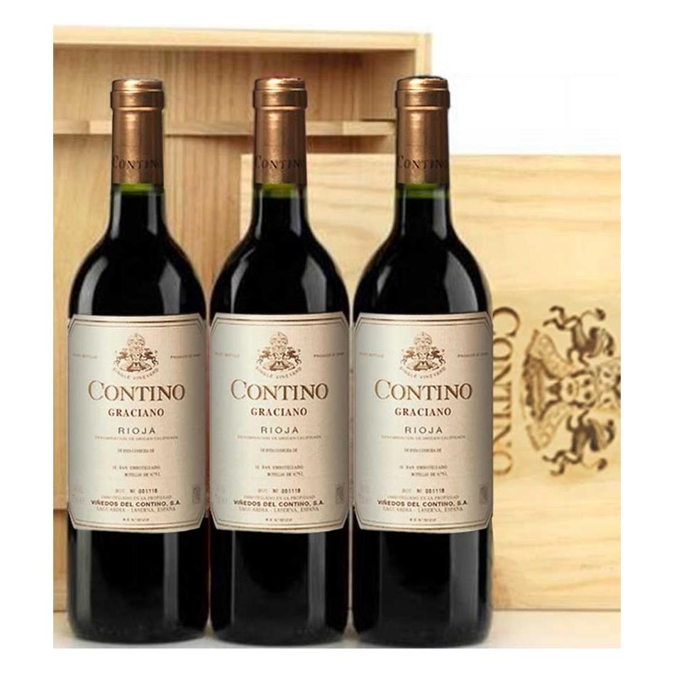 Pack 3 botellas Contino Graciano en caja de madera