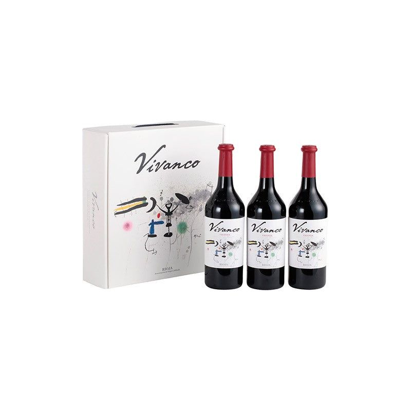 Pack of 3 Vivanco Crianza bottles in cardboard box