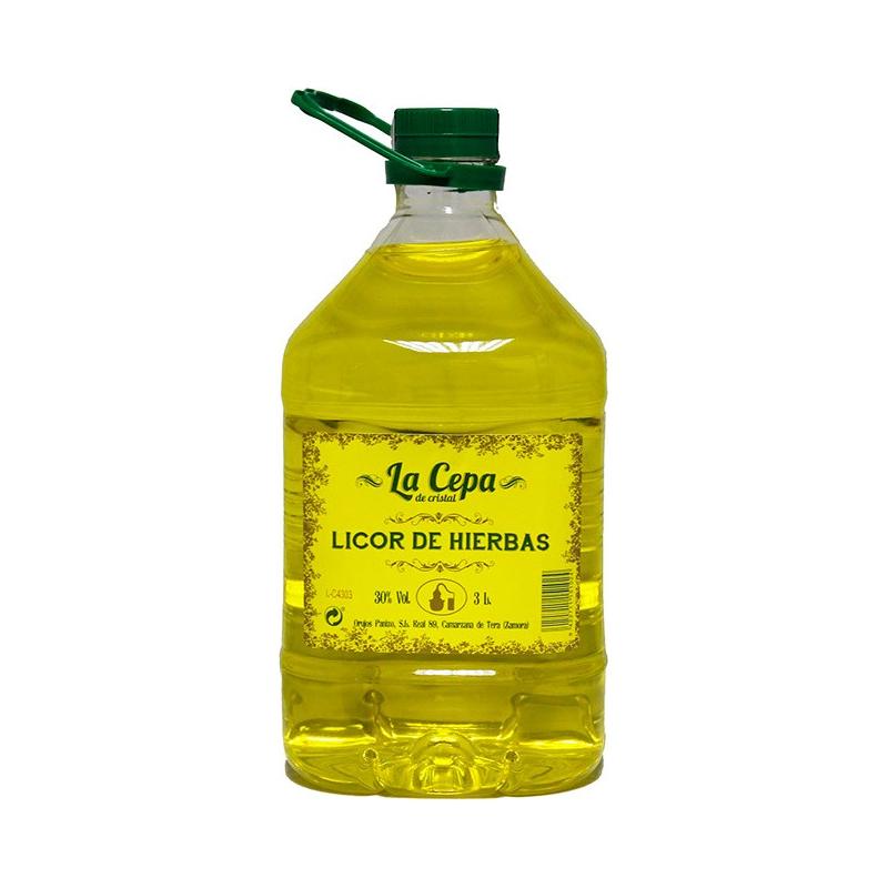 Licor de Hierbas La Cepa de Cristal 3L.